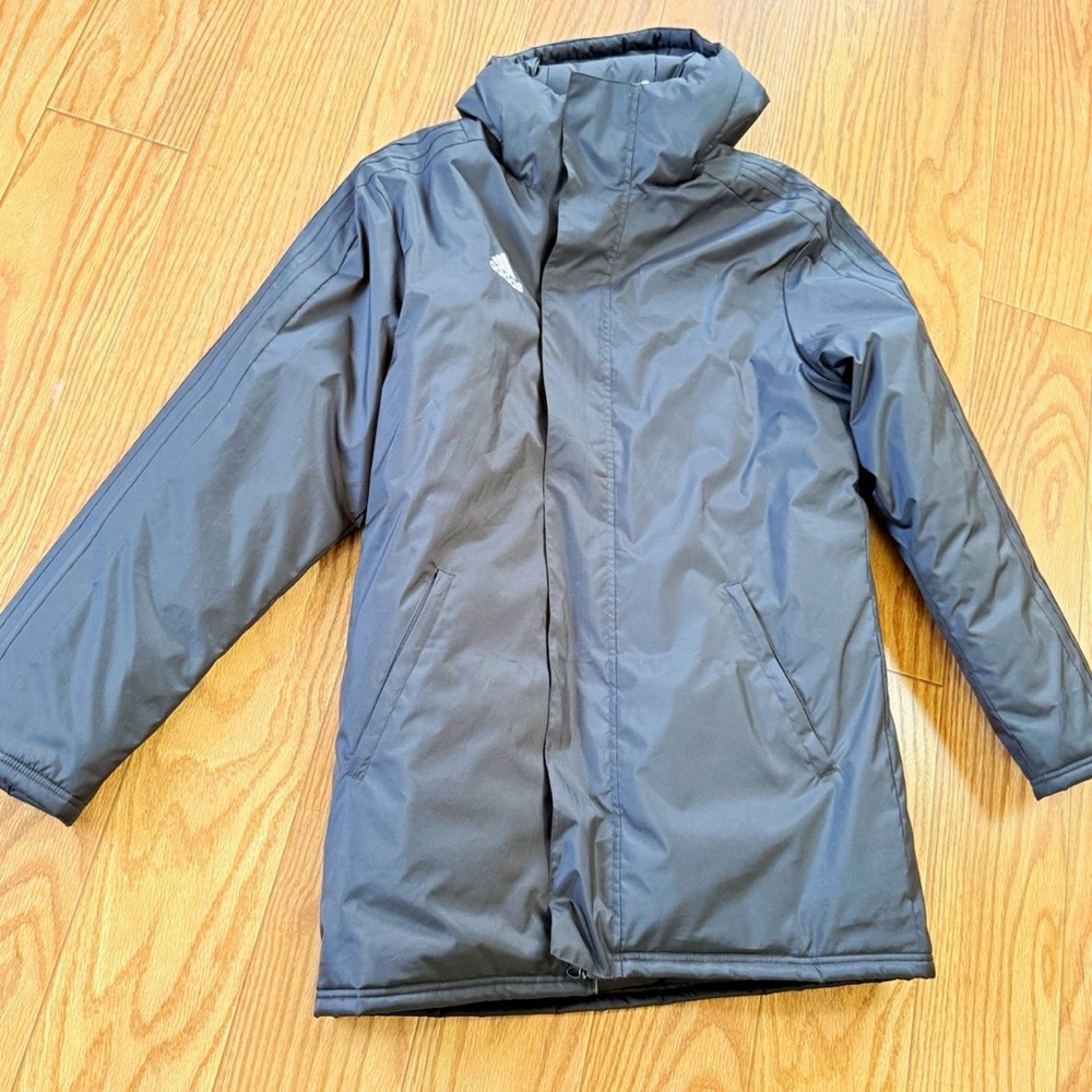 Adidas Men's Hooded Full Zip Woven Jacket Black Activewear Gym Training Size S